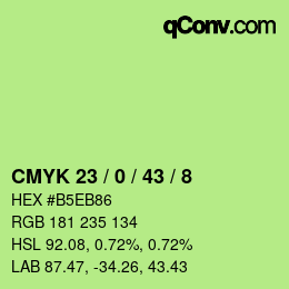 颜色代码: CMYK 23 / 0 / 43 / 8 | qconv.com
