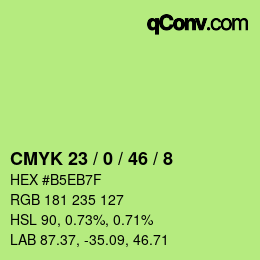 カラーコード: CMYK 23 / 0 / 46 / 8 | qconv.com