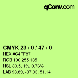 Color code: CMYK 23 / 0 / 47 / 0 | qconv.com