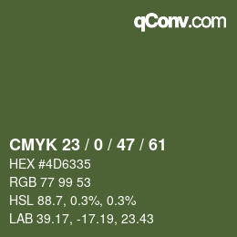 Código de color: CMYK 23 / 0 / 47 / 61 | qconv.com