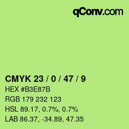 Color code: CMYK 23 / 0 / 47 / 9 | qconv.com