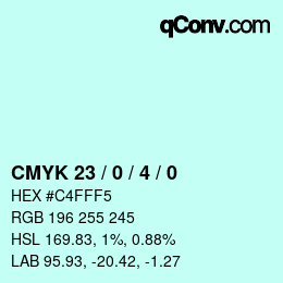 Color code: CMYK 23 / 0 / 4 / 0 | qconv.com