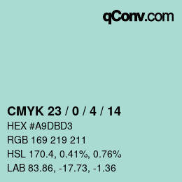 Código de color: CMYK 23 / 0 / 4 / 14 | qconv.com