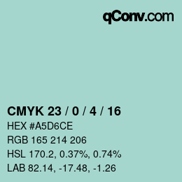カラーコード: CMYK 23 / 0 / 4 / 16 | qconv.com