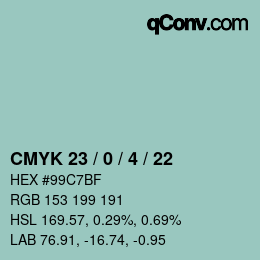 Código de color: CMYK 23 / 0 / 4 / 22 | qconv.com