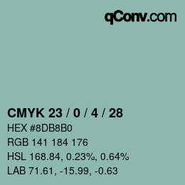 Color code: CMYK 23 / 0 / 4 / 28 | qconv.com