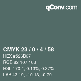 Color code: CMYK 23 / 0 / 4 / 58 | qconv.com