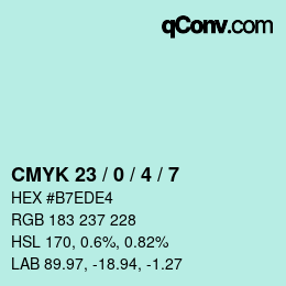 Color code: CMYK 23 / 0 / 4 / 7 | qconv.com