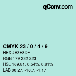 Color code: CMYK 23 / 0 / 4 / 9 | qconv.com