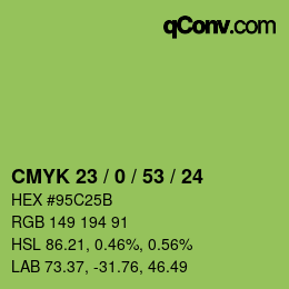 Color code: CMYK 23 / 0 / 53 / 24 | qconv.com