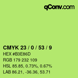 カラーコード: CMYK 23 / 0 / 53 / 9 | qconv.com
