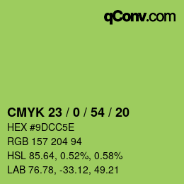 Color code: CMYK 23 / 0 / 54 / 20 | qconv.com