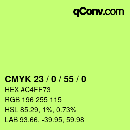 Color code: CMYK 23 / 0 / 55 / 0 | qconv.com