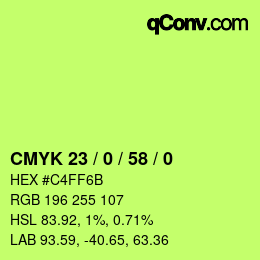 Color code: CMYK 23 / 0 / 58 / 0 | qconv.com