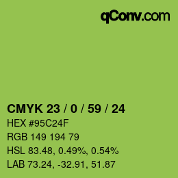Color code: CMYK 23 / 0 / 59 / 24 | qconv.com