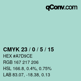Color code: CMYK 23 / 0 / 5 / 15 | qconv.com