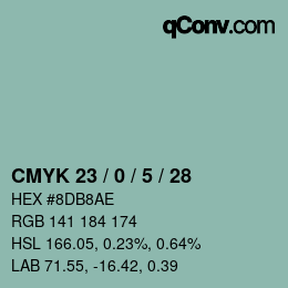 Color code: CMYK 23 / 0 / 5 / 28 | qconv.com