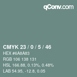 Color code: CMYK 23 / 0 / 5 / 46 | qconv.com