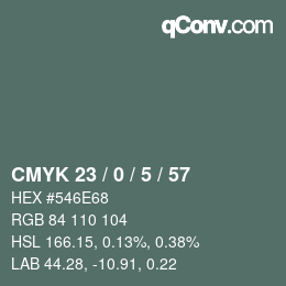 Color code: CMYK 23 / 0 / 5 / 57 | qconv.com
