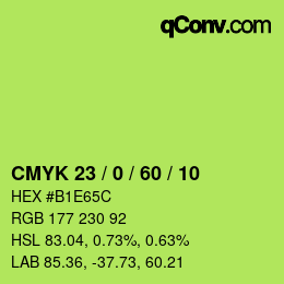 カラーコード: CMYK 23 / 0 / 60 / 10 | qconv.com