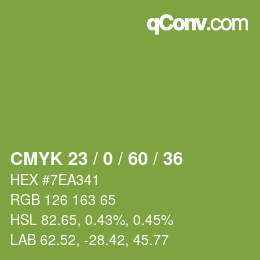 カラーコード: CMYK 23 / 0 / 60 / 36 | qconv.com