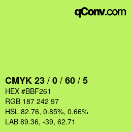 颜色代码: CMYK 23 / 0 / 60 / 5 | qconv.com