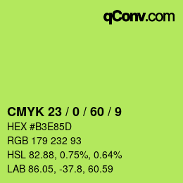Color code: CMYK 23 / 0 / 60 / 9 | qconv.com