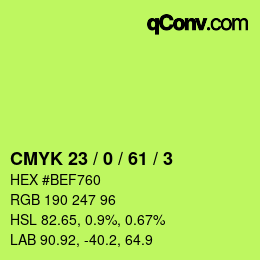 カラーコード: CMYK 23 / 0 / 61 / 3 | qconv.com