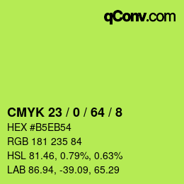 カラーコード: CMYK 23 / 0 / 64 / 8 | qconv.com