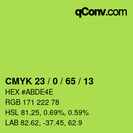 Color code: CMYK 23 / 0 / 65 / 13 | qconv.com