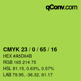 颜色代码: CMYK 23 / 0 / 65 / 16 | qconv.com