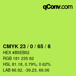 Color code: CMYK 23 / 0 / 65 / 8 | qconv.com
