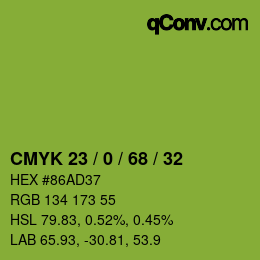 Color code: CMYK 23 / 0 / 68 / 32 | qconv.com