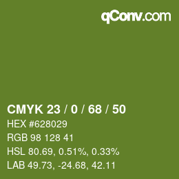 颜色代码: CMYK 23 / 0 / 68 / 50 | qconv.com