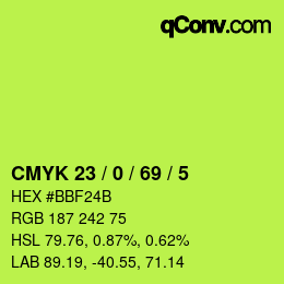 Color code: CMYK 23 / 0 / 69 / 5 | qconv.com