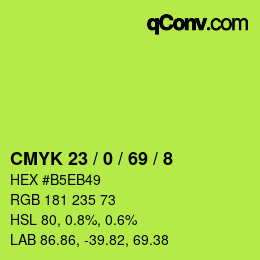 カラーコード: CMYK 23 / 0 / 69 / 8 | qconv.com