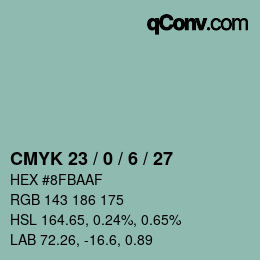 Color code: CMYK 23 / 0 / 6 / 27 | qconv.com