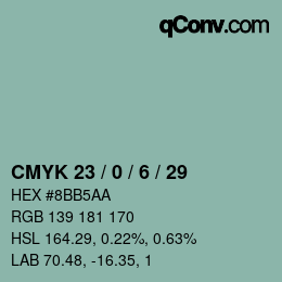 Color code: CMYK 23 / 0 / 6 / 29 | qconv.com