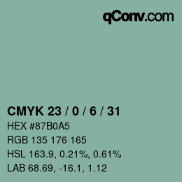 Color code: CMYK 23 / 0 / 6 / 31 | qconv.com