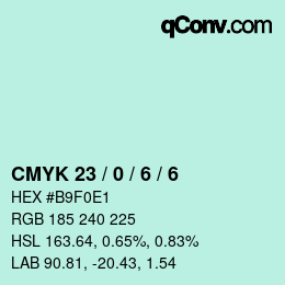 Color code: CMYK 23 / 0 / 6 / 6 | qconv.com