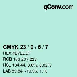カラーコード: CMYK 23 / 0 / 6 / 7 | qconv.com
