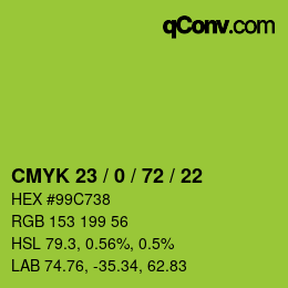 Color code: CMYK 23 / 0 / 72 / 22 | qconv.com