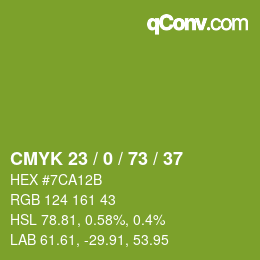 Color code: CMYK 23 / 0 / 73 / 37 | qconv.com