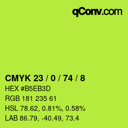 カラーコード: CMYK 23 / 0 / 74 / 8 | qconv.com