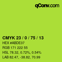 カラーコード: CMYK 23 / 0 / 75 / 13 | qconv.com
