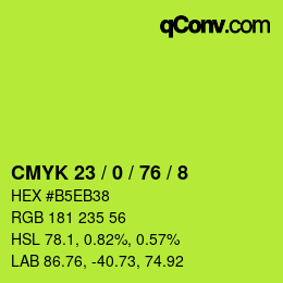 颜色代码: CMYK 23 / 0 / 76 / 8 | qconv.com