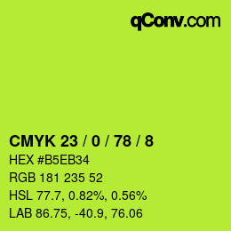 颜色代码: CMYK 23 / 0 / 78 / 8 | qconv.com