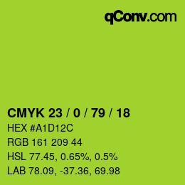 颜色代码: CMYK 23 / 0 / 79 / 18 | qconv.com