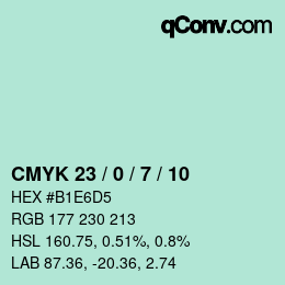 Color code: CMYK 23 / 0 / 7 / 10 | qconv.com