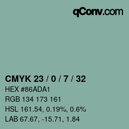 Color code: CMYK 23 / 0 / 7 / 32 | qconv.com